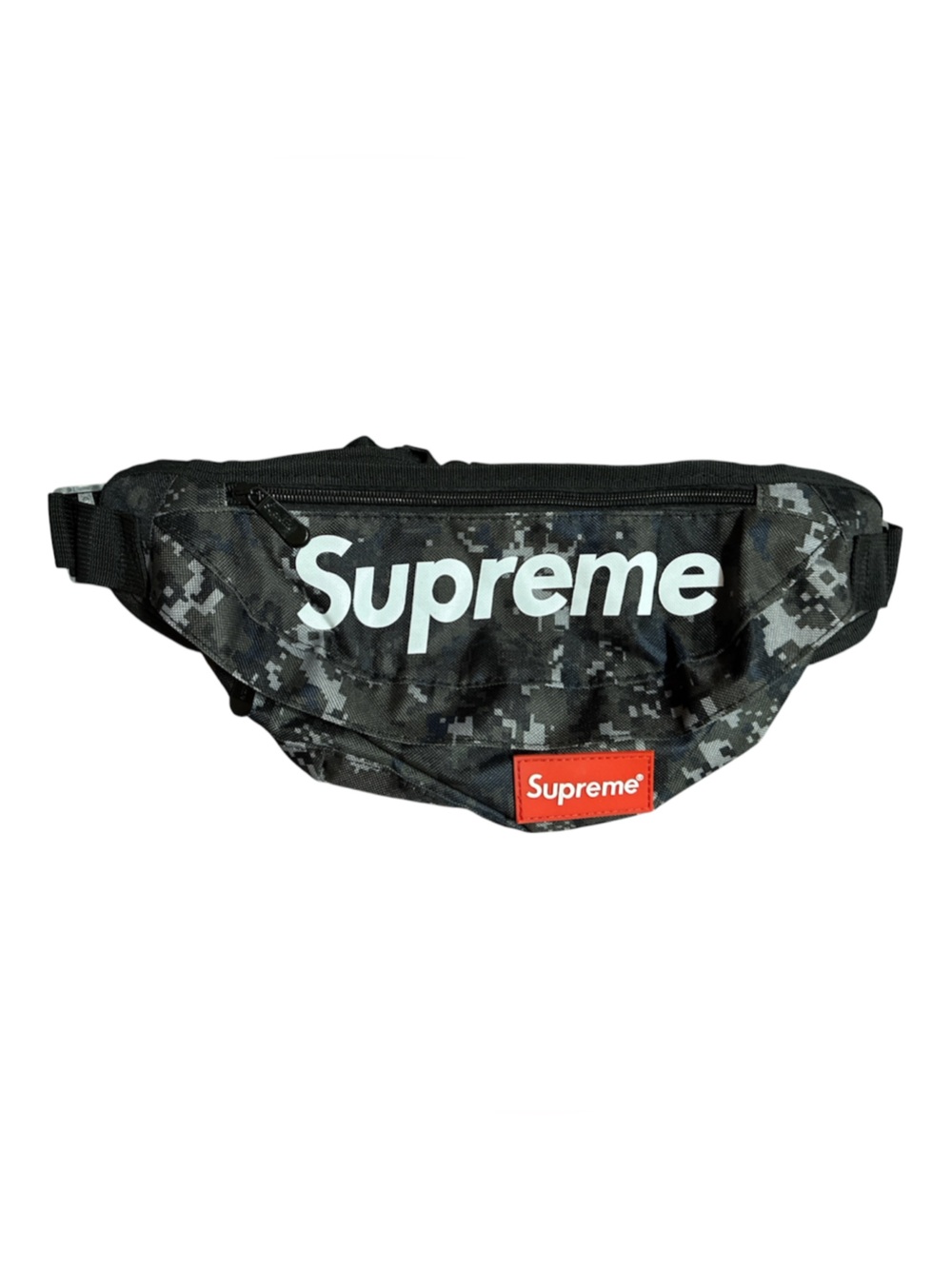 Supreme Black Digital Camo Waist Pack with White Logo